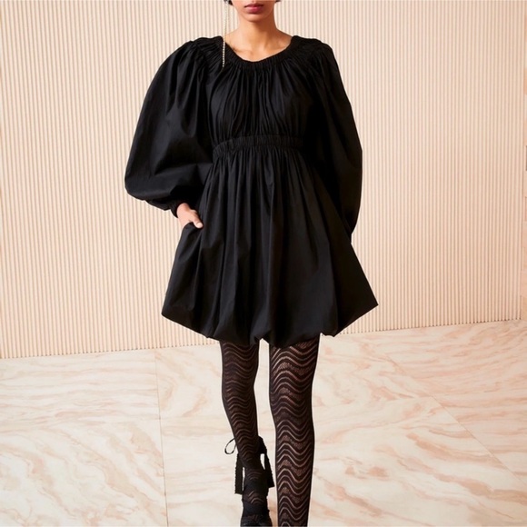 ULLA JOHNSON Black Martine Mini Dress Sz 0